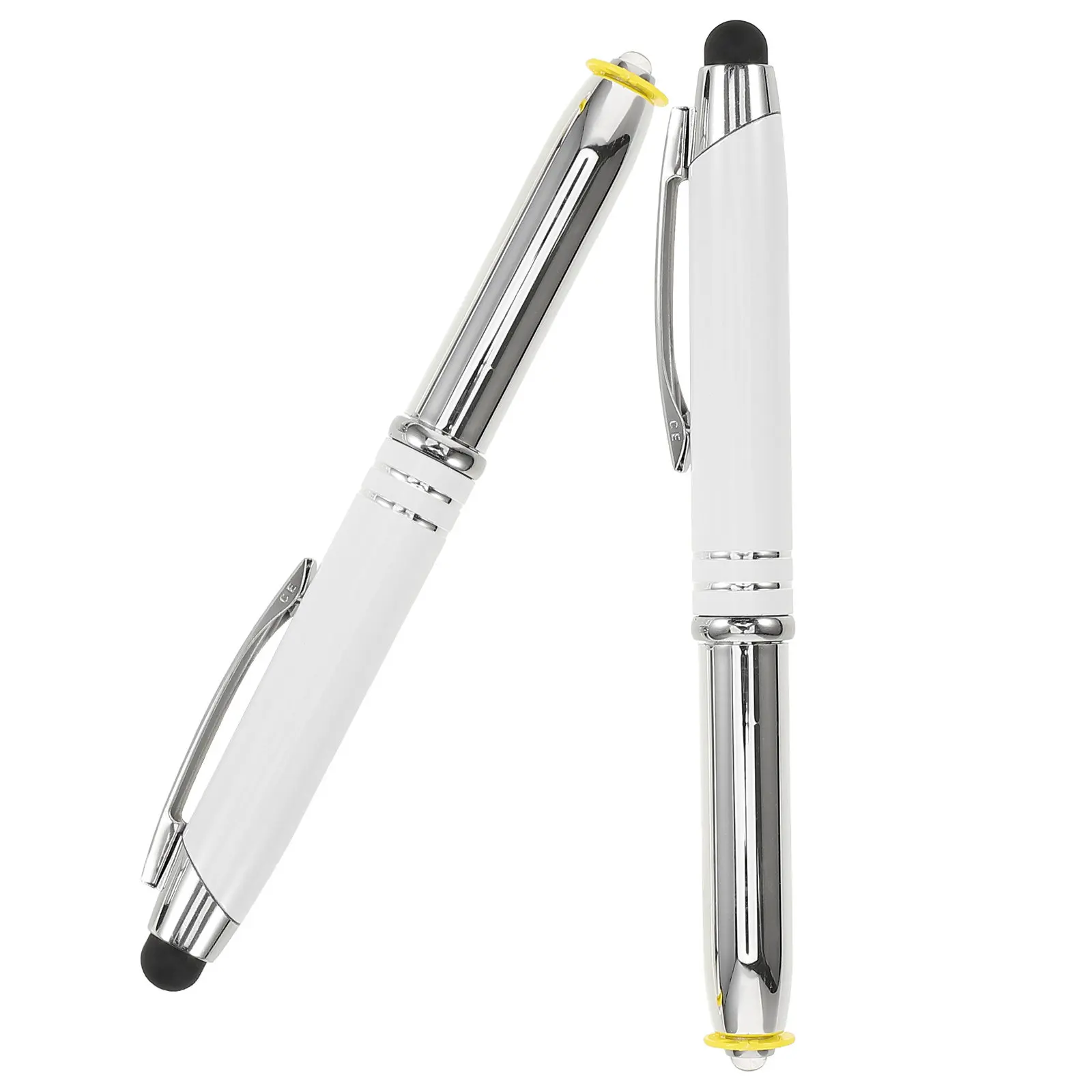 

2Pcs Premium Metal Stylus Pen 3 in 1 Capacitive Touch Screen Pen with Replaceable Tips Fiber Cloth Silicone Ballpoint for
