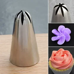 #2D Rose Flower Cream Piping Nozzles Large Size Stainless Steel Cupcake Nozzles Baking Decoration Pastry Tools