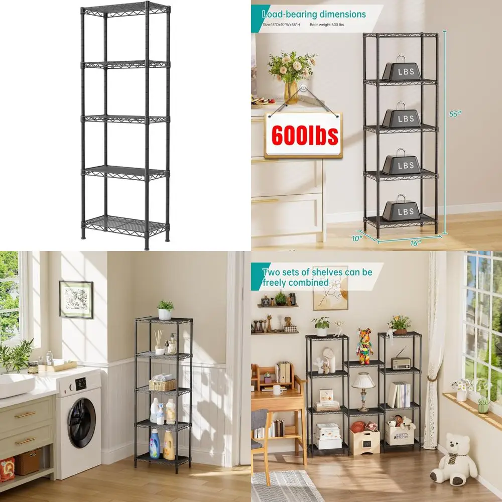 

SINGAYE 5-уровневая полка, проволочные полки, регулируемые полки для хранения, стойка, стоячие блоки для кухонного шкафа, органайзеры для стирки и ванной комнаты