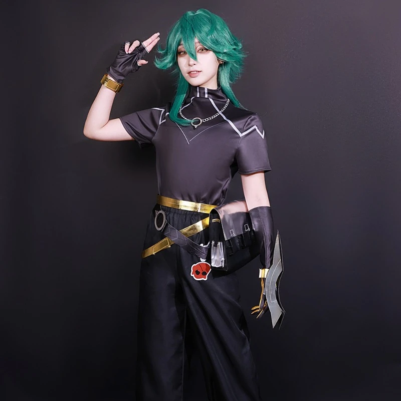 Traje de cosplay arcano LOL masculino, Ezreal, roupas EZ, cabelo verde, dramatização de Carnaval de Halloween, perucas de festa, League of Legends