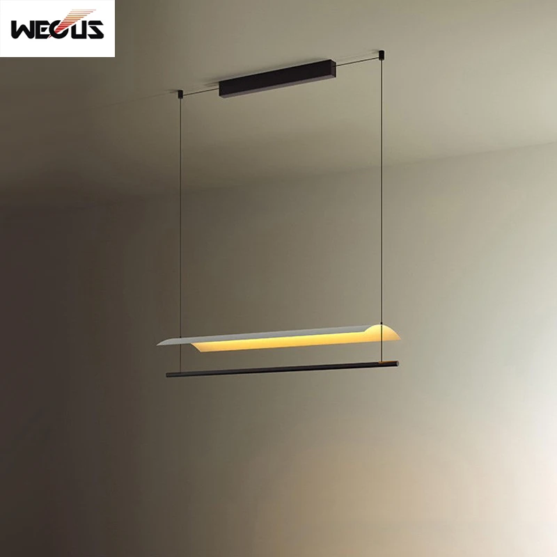 

New Chinese Style Tile Designer Long Strip Dining Room Pendant Lamp Minimalist Tea Room Bar Linear Lighting