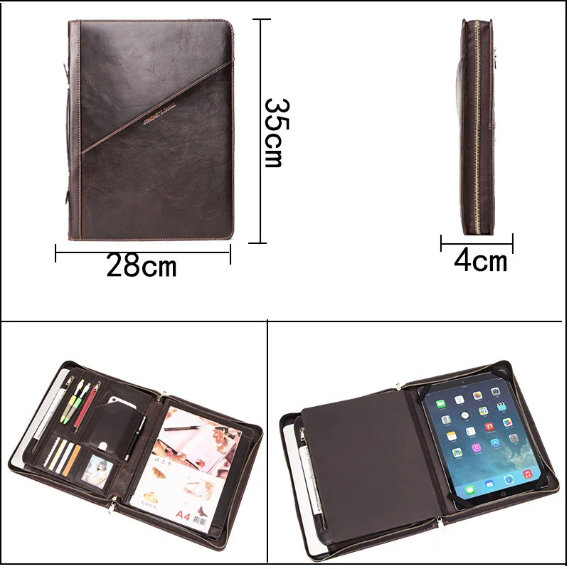 La borsa per computer Apple multifunzionale in pelle Crazy Horse versione coreana può contenere una valigetta protettiva per iPad A4 Paper da 12,9 pollici