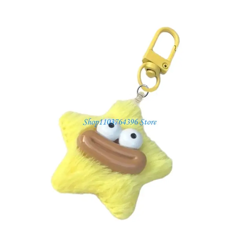  Fuzzy Star Keyring With Unique Design Winter Gift For Teens Soft Plush Bag Charm Accessory
