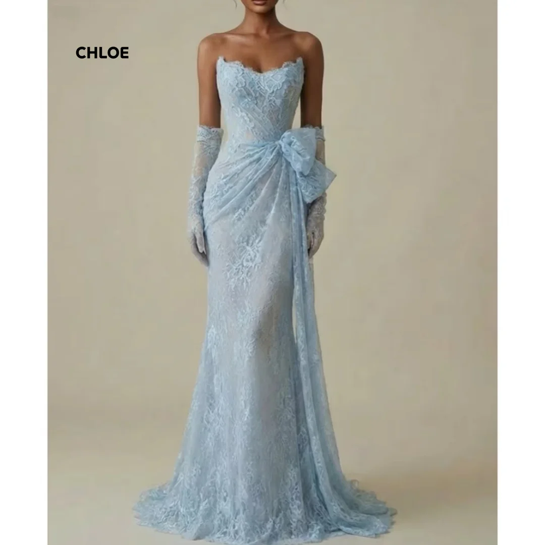 

Customized Special Occasion Dresses for Special Occasions Line A Elegant Chic Woman Evening Dress Blue Short Sleeves Ball Gowns