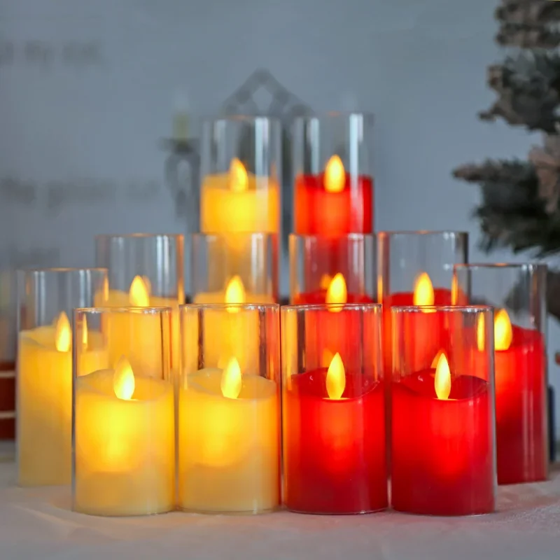 Flickering Flameless Candles Battery Operated LED Electronic Candle Ivory White for Home Decoration Parties Weddings Lighting