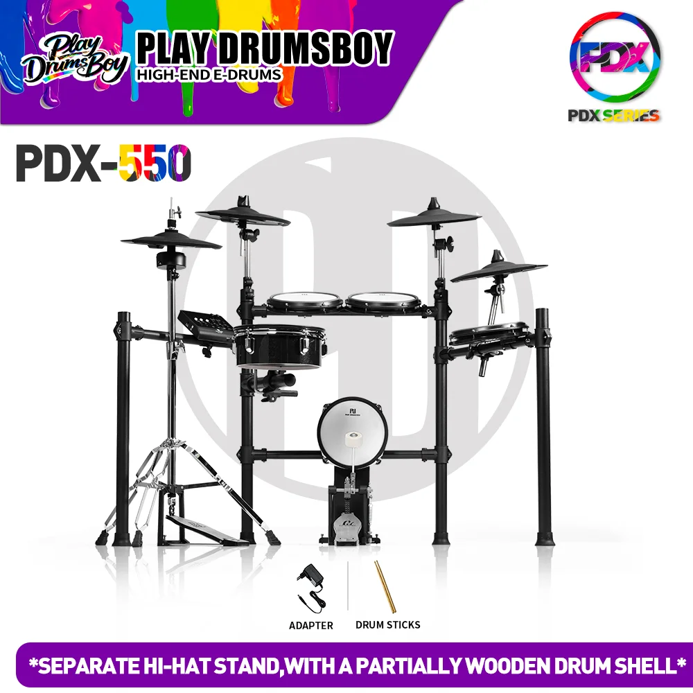 

Digital Electronic Drum Set 5 Drums 3 Cymbals Mesh Head Electric Drum Kit For Beginners Practice Musical Instrument