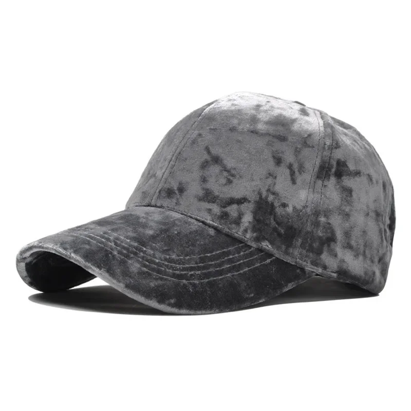 New Gold Velvet Baseball Cap Unisex Autumn and Winter Fashion Casual Curved Brim Hat Hip-hop Cap Bob