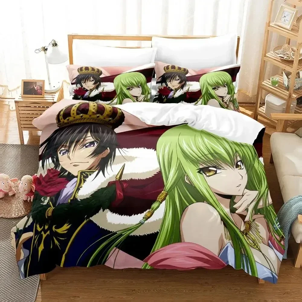 3D Anime CODE GEASS Lelouch Bedding Set Duvet Cover Bed Set Quilt Cover Pillowcase Comforter king Queen Size Boys Adult