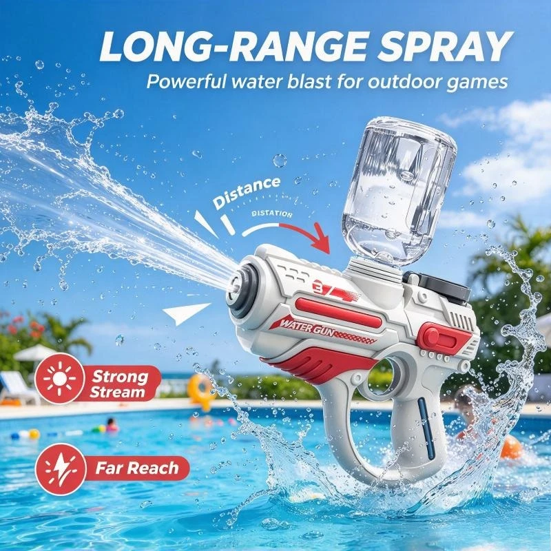 2026 Electric Space Water Gun Toy for Kids, Continuous Shooting Large Capacity Long Range Boys Water Battle Toy
