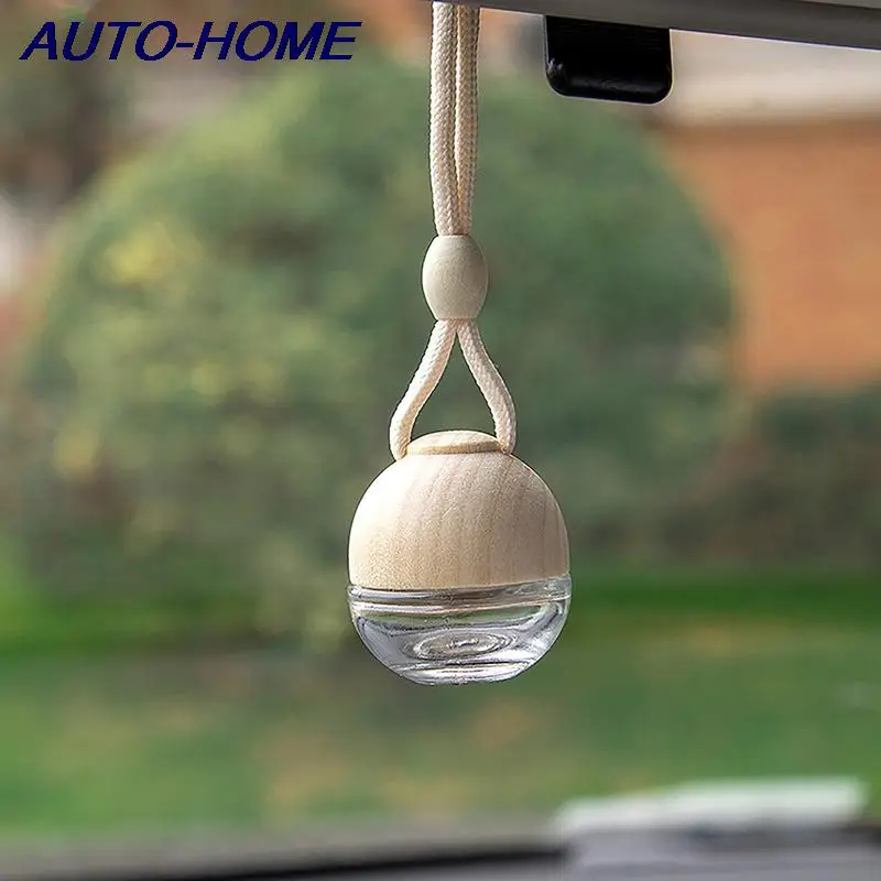 Glass Transparent Refillable Car Perfume Air Freshener Empty Hanging Bottle Fragrance Diffuser Interior Decoration Accessories