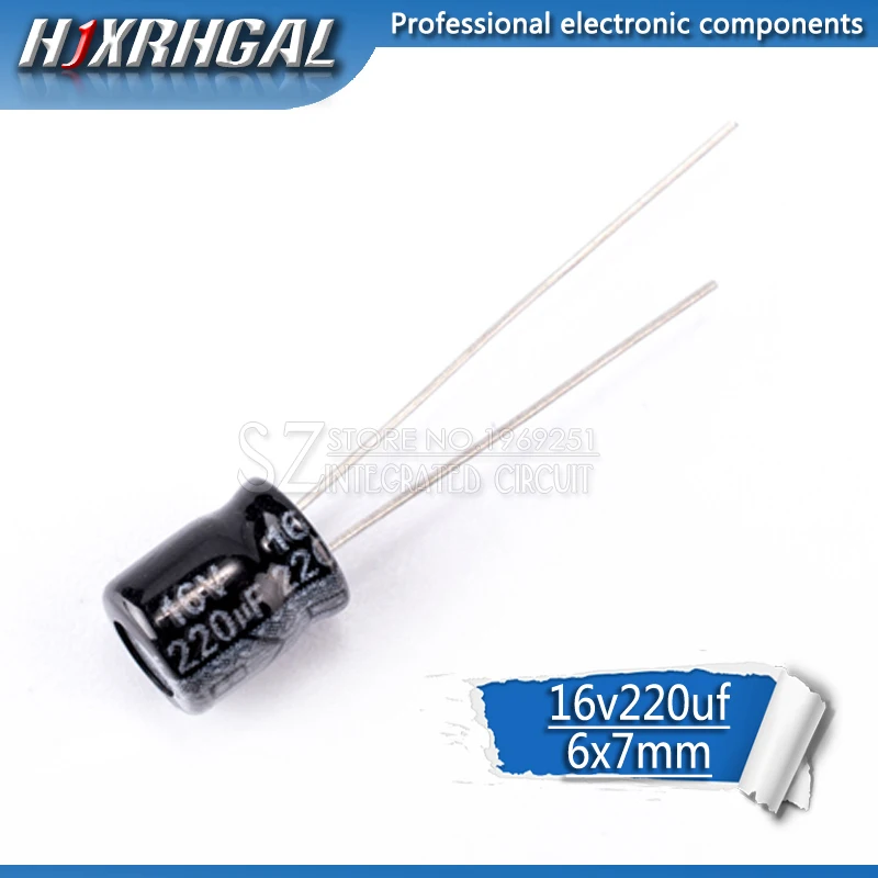 

50 шт. высокое качество 16V220UF 6*7 мм 220 мкФ 16V 6*7 электролитический конденсатор hjxrhgal