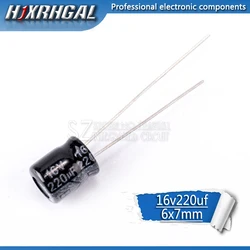 50PCS Higt quality 16V220UF 6*7mm 220UF 16V 6*7 Electrolytic capacitor hjxrhgal