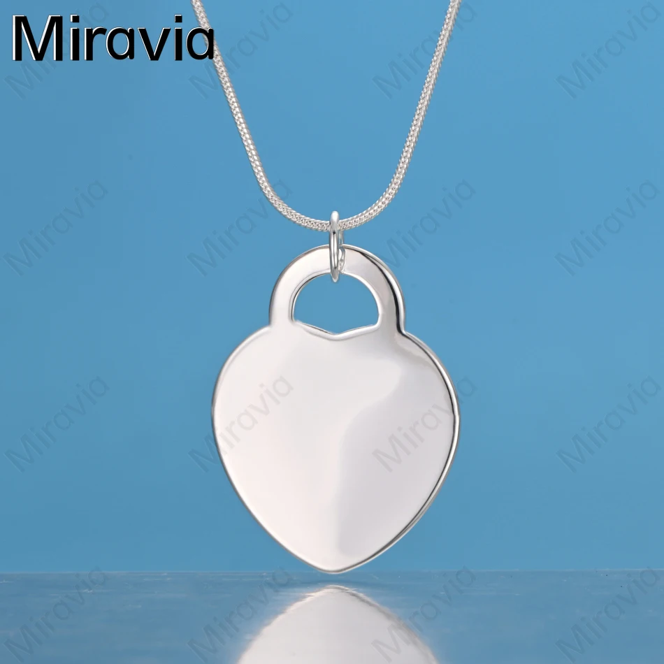 

Miravia 925 Sterling Silver Heart Tag Pendant Necklace Daily Accessories Women'S Simple And Elegant Jewelry