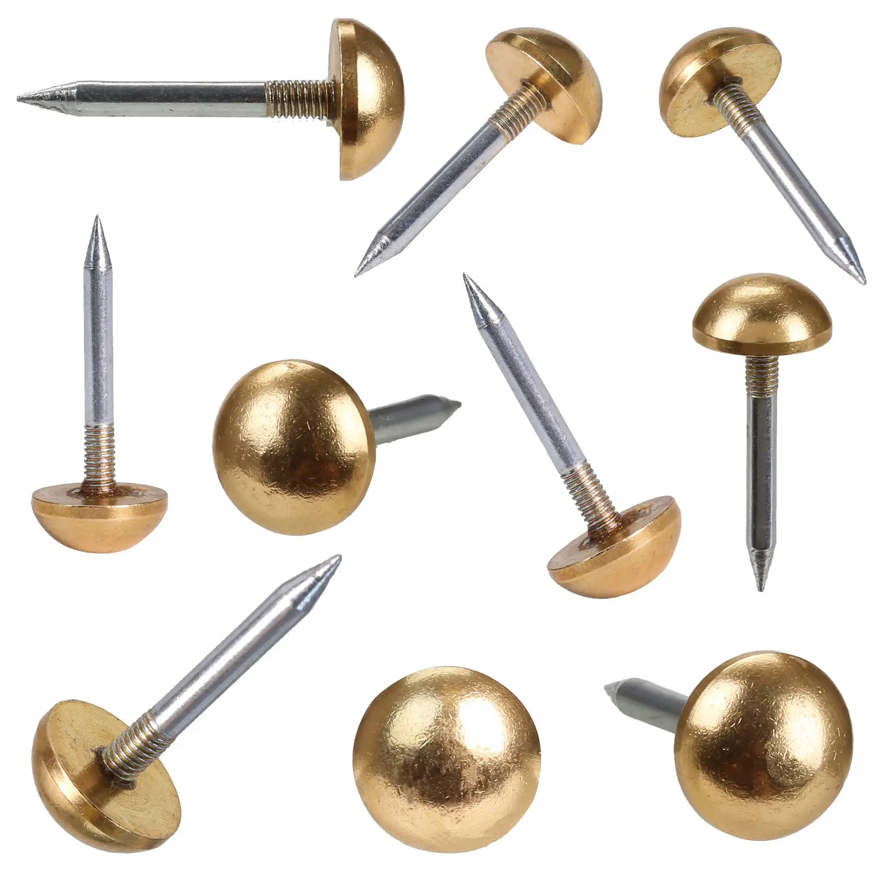 

Retro Solid Pure Brass Tacks as Antique Upholstery Nails for Furniture,Decorative Push Pins for Wood,Carpet Tacks,Cap Nails