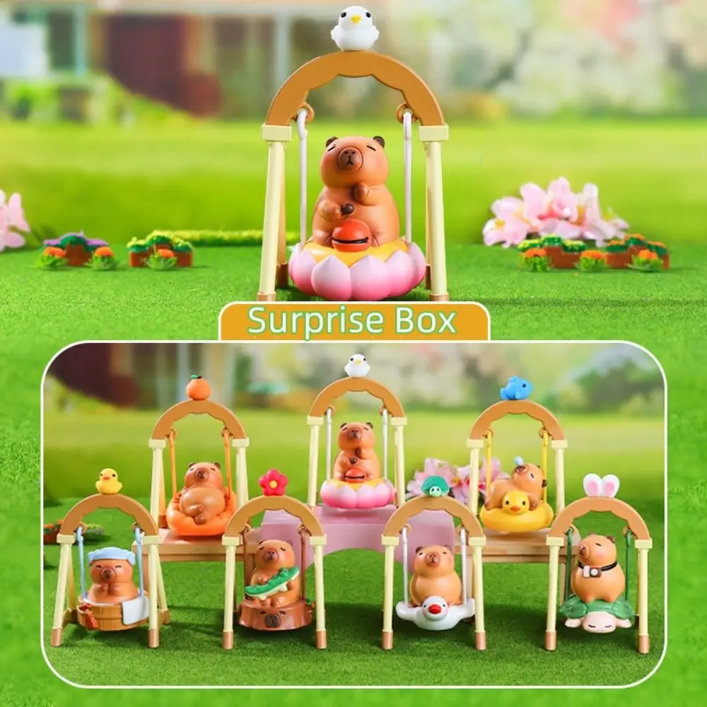 

Random Type Capybara Anime Figure Swinging Lying Sitting Capybara Figure Cartoon Bath Capybara PVC Model Birthday Gift