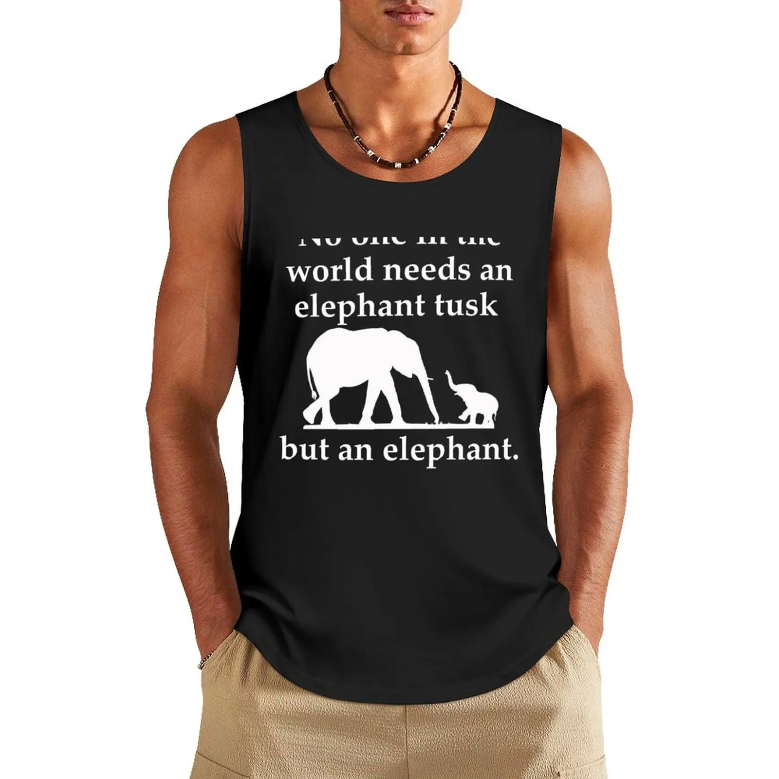 Elephant tusk Tank Top Men's t-shirts gym t-shirts gym men summer