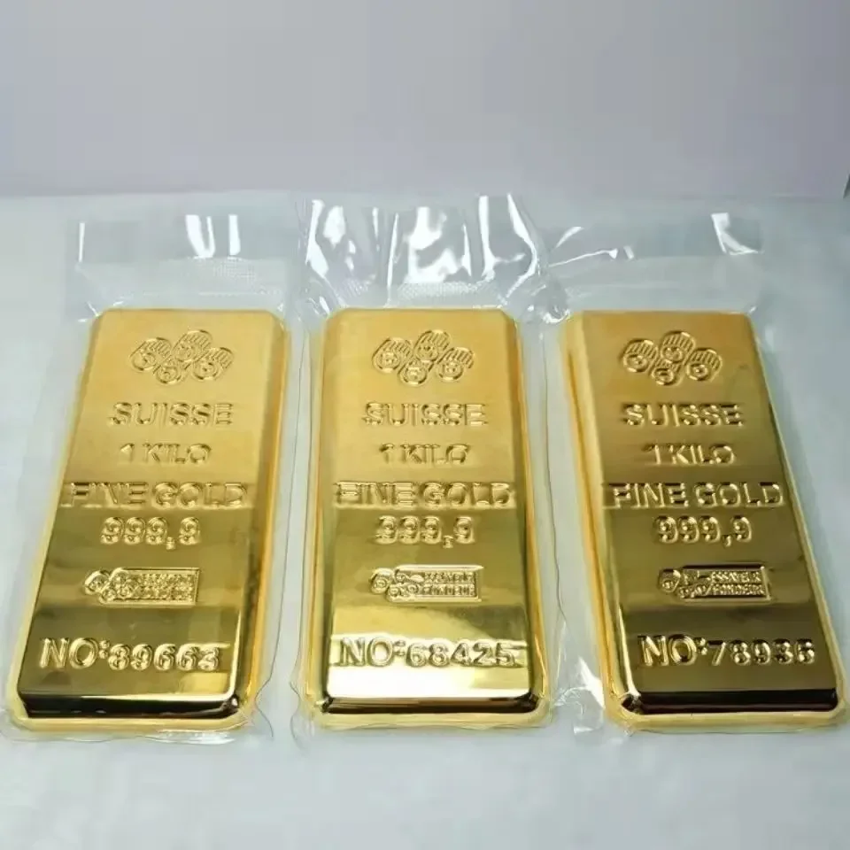 1:1 コピースイス 1 キロ/1000 グラム 24k ゴールドバー地金レプリカ