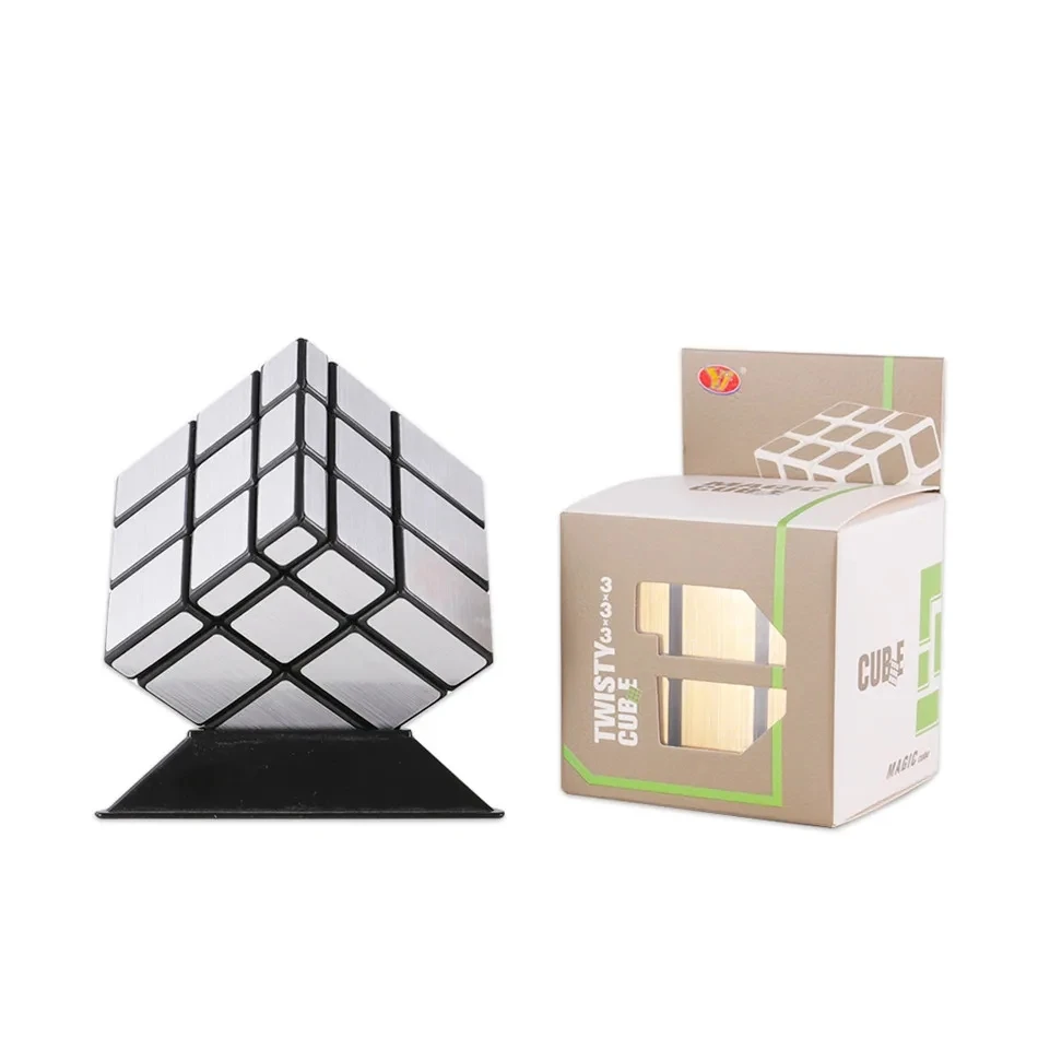 YongJun 미러 큐브 3X3 매직 큐브 YJ 퍼즐 스피드 매직 큐브 골든/실버 스티커 큐브 어린이를위한 장난감