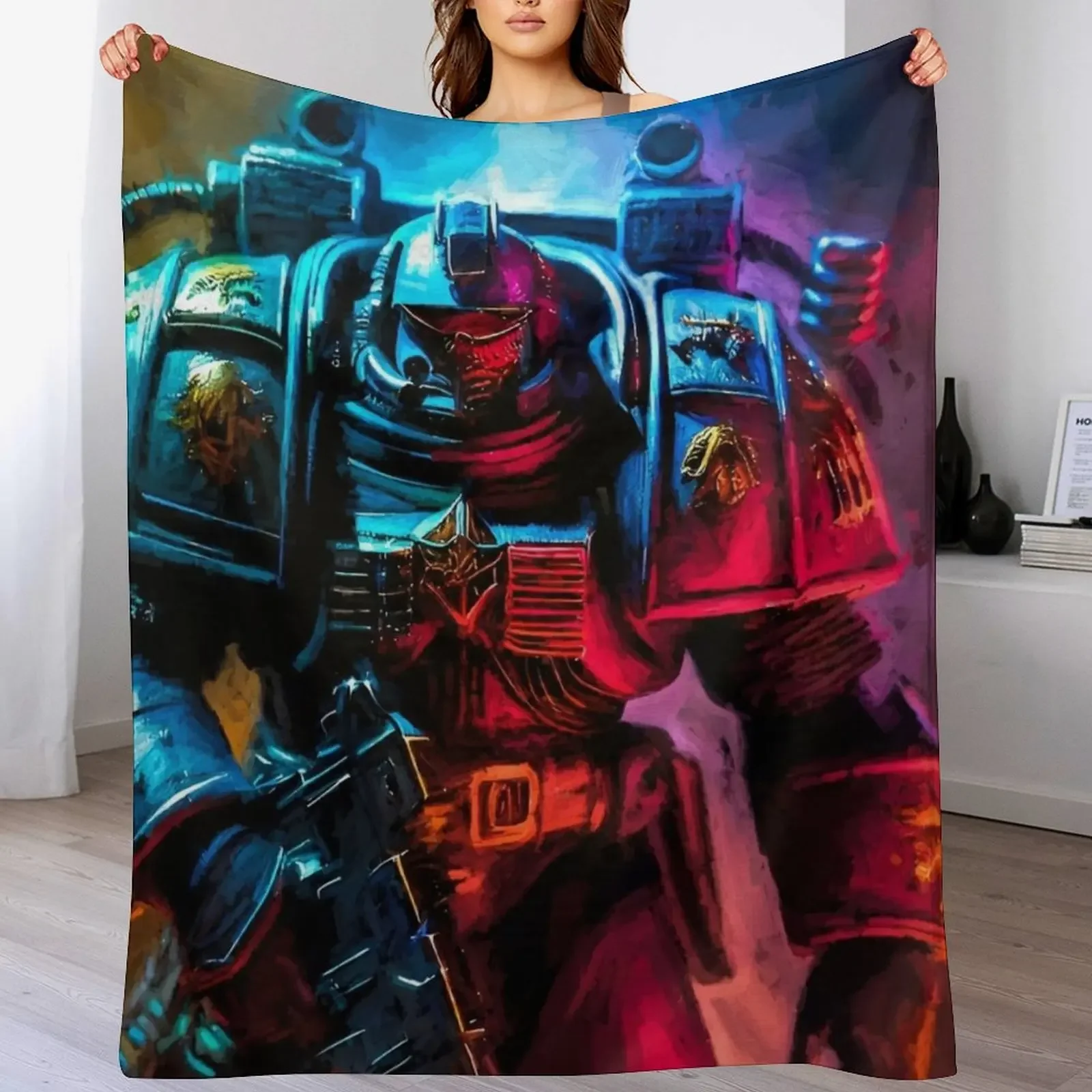 Space Marine by Brian Vegas Throw Blanket blankets and throws Luxury St Blankets