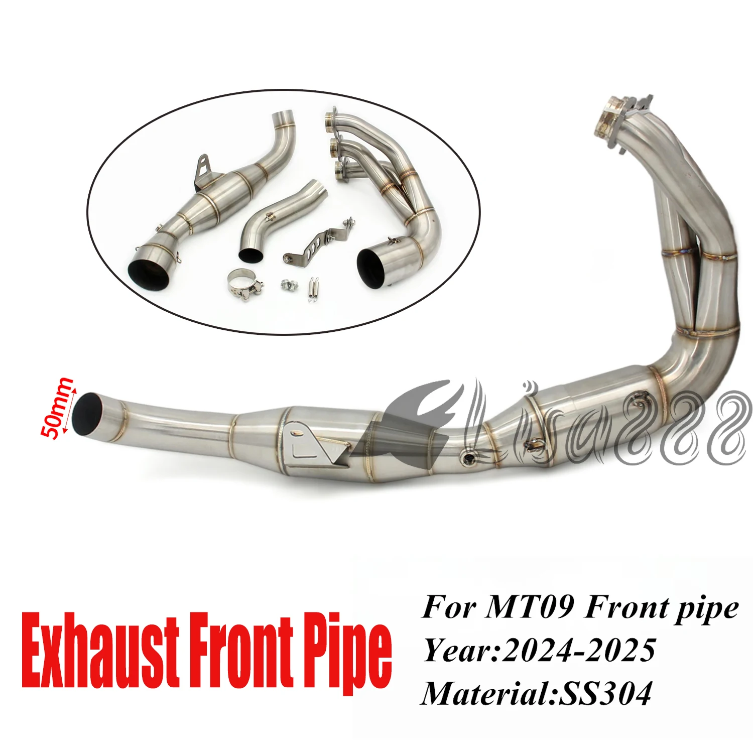 

Motorcycle Exhaust Escape full Systems Front Link Pipe Connect 51mm Muffler Slip On For Yamaha MT-09 MT09 FZ-09 2024-2025