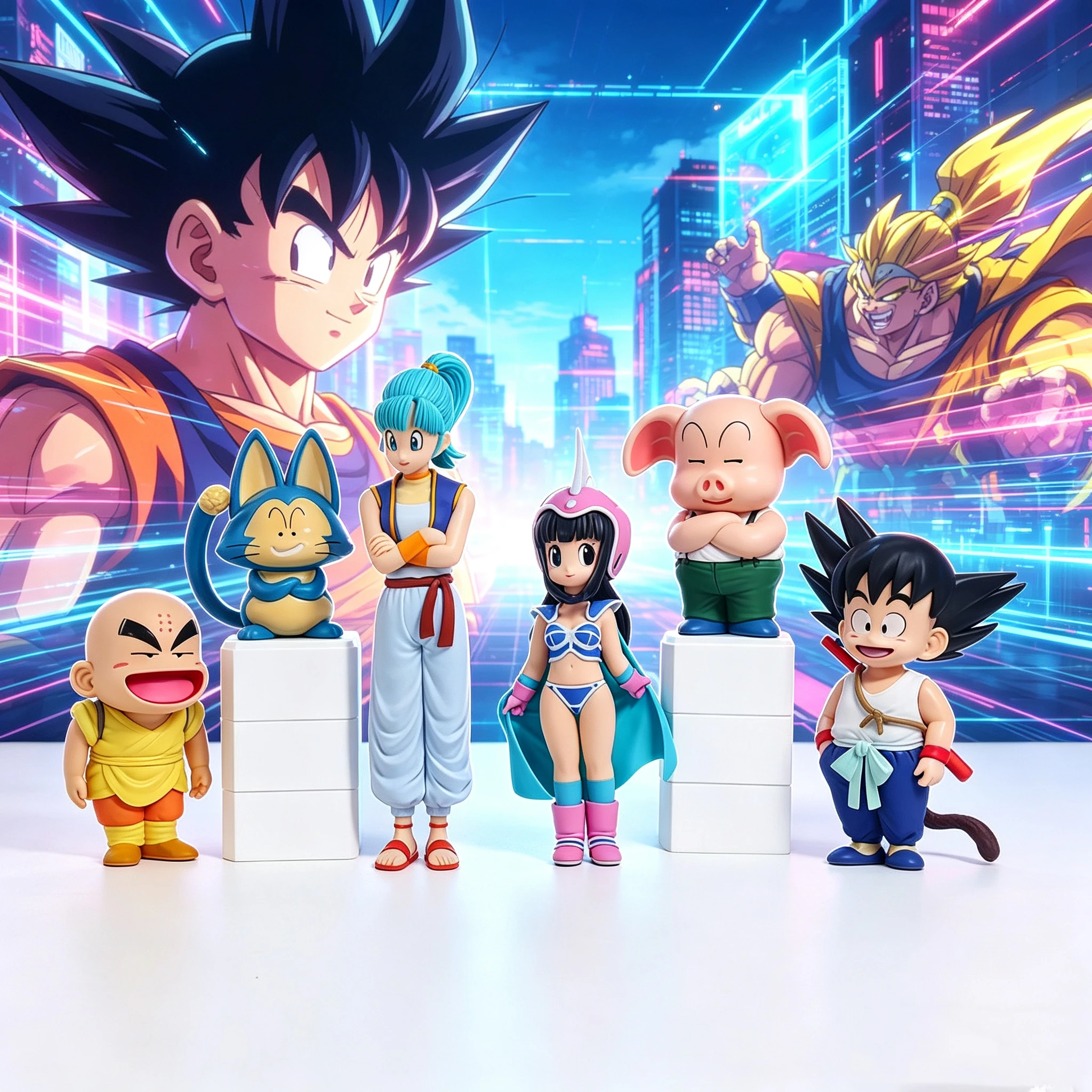 Set de 6 Figuras de Acción de Anime Dragon Ball Z, Serie Nube Colorida, Estatuas de PVC de Goku, Adornos de Escritorio, Juguetes Coleccionables, Regalo