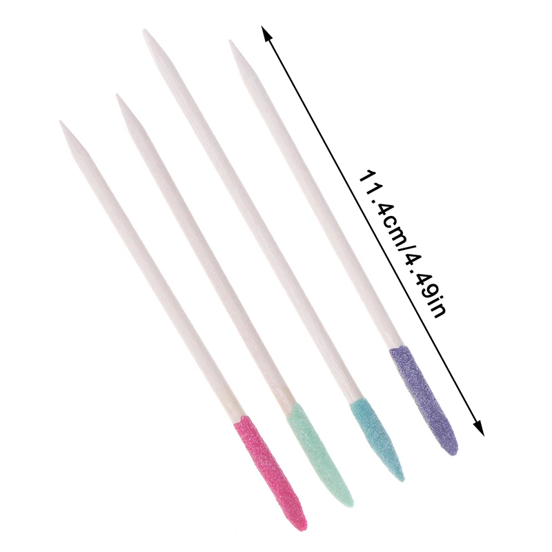 10 قطعة مسمار طحن عصا الحصى الخشبية المتاح مسمار فرك حجر الراين لاقط عصا مزدوجة رئيس مانيكير انتهازي مزيل