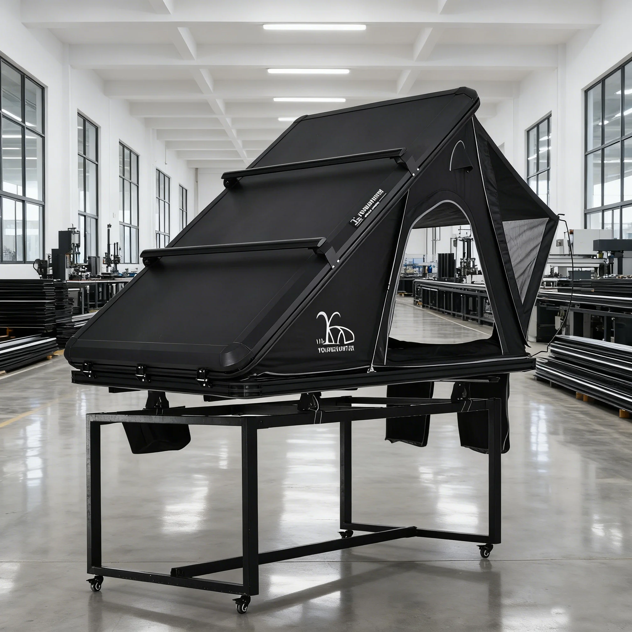 

Aluminum Extendable Ladder Hard Shell Roof Offroad Car Top Tent with Cross Bars and Roof Rails