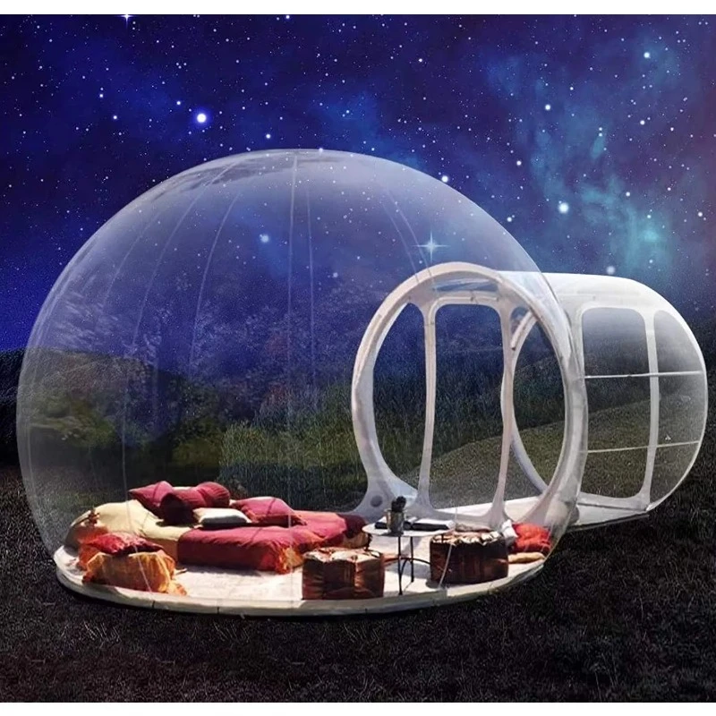 3M 4M 5M 6M Outdoor Inflatable Air Bubble Camping Clear Hotel Dome Tent  Transparent Igloo Tent