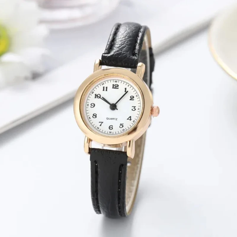 Relojes sencillos Para Mujer, Reloj redondo pequeño con cinturón Para niña, relojes de pulsera de cuarzo, Reloj de vestir Para Mujer, relojes de regalo Para Mujer, Reloj Para Mujer