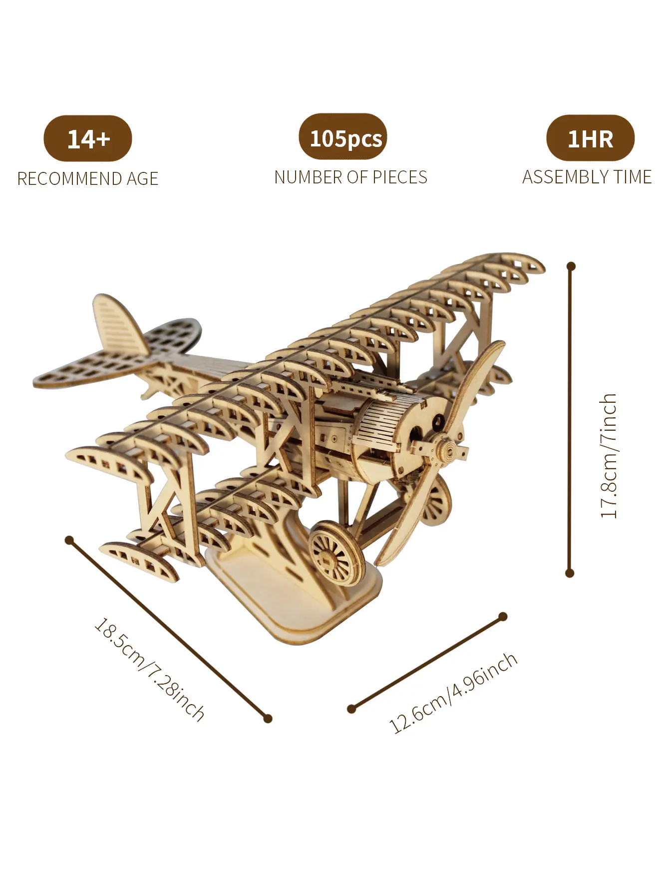 3D Wooden Puzzle For Adults DIY Handmade Crafts Model Kits Bi Plane Birthday And Christmas Gifts