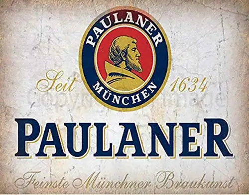 AMELIA SHARPE Tin Signs Vintage Paulaner Beer Germany Vintage Pub BAR Wall Decoration Metal Sign Home Bar Garage Decoration Sign