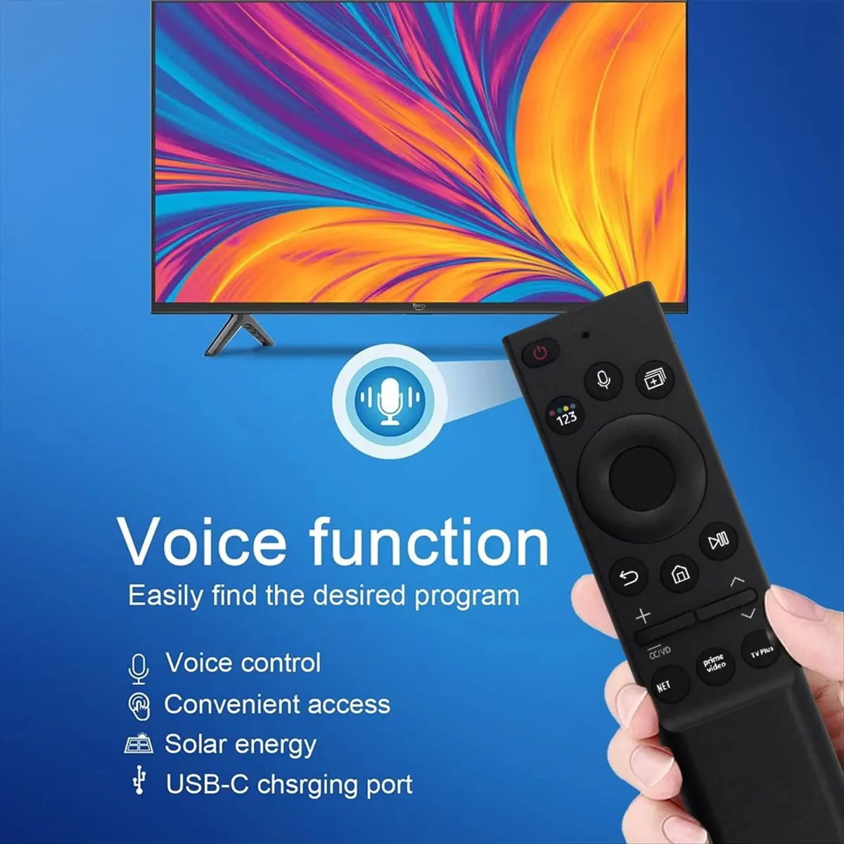 Replace BN59-01357A Solar Remote for 2021 Voice Solar Energy TV Remote Control TM2180E QN9 QN8 QN7 N43LS03AAFXZA
