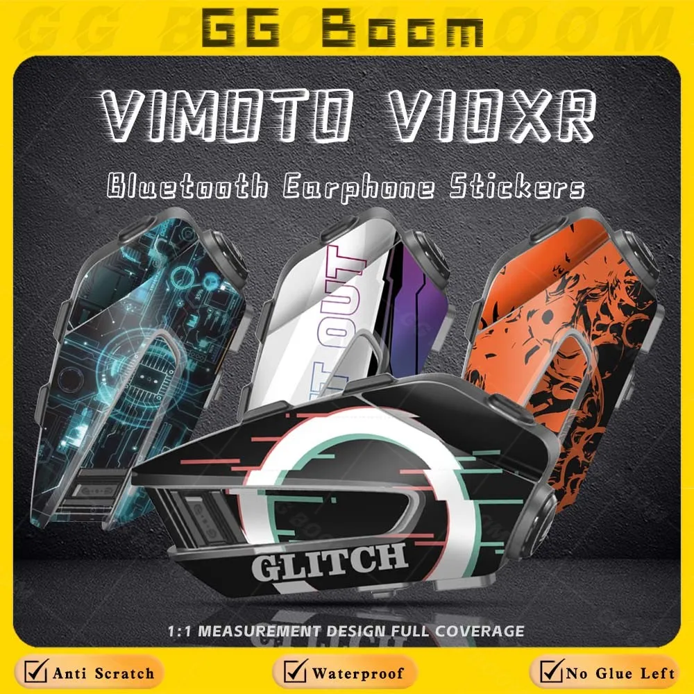 Motorcycle Helmet Bluetooth Earphones Sticker For VIMOTO XR V10XR vimoto xr v10xr Headset Colorful Decoration Decal Waterproof