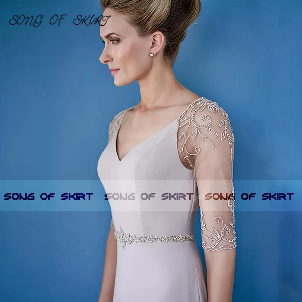 Elegante vestido De sirena para madre De la novia, vestido Formal De noche con abertura lateral para mujer