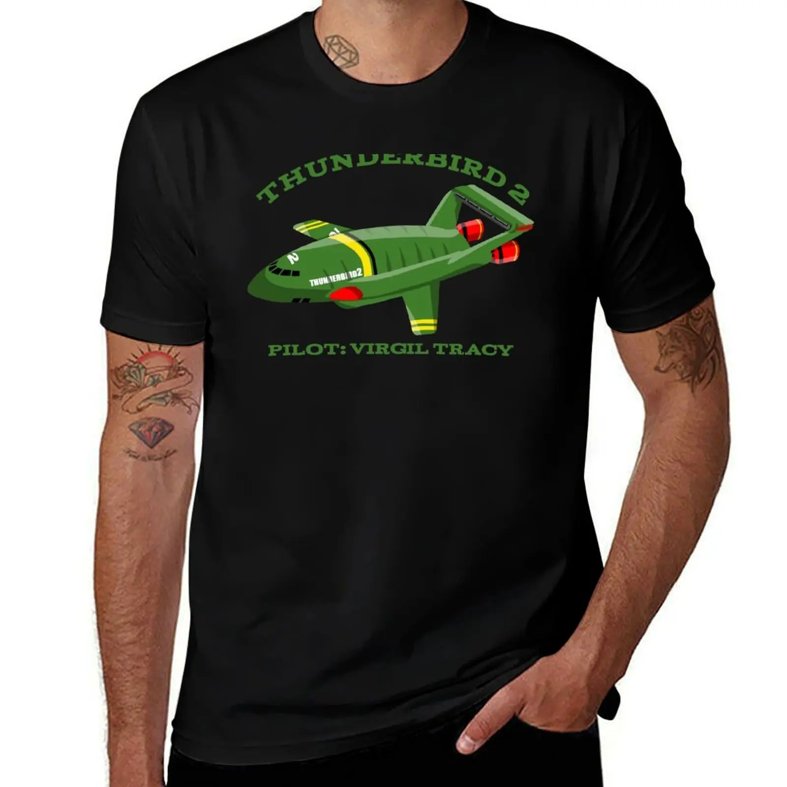 Thunderbird 2 Virgil Tracy T-Shirt Basic Solid Color Short Sleeve T-Shirt