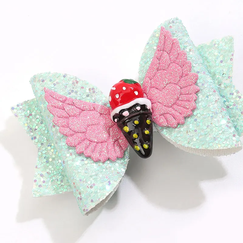 Sweet Unicorn Hair Clips For Baby Girls Glitter Bows Boutique Hairpins Angel Wings Headwear Ice Cream Hairpin Kids Styling Tools