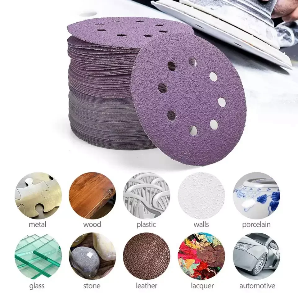 100 szt. 5in tarcze szlifierskie haczyk i pętla 8 otworów papier ścierny Assorted Grit 40-800