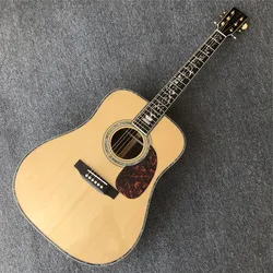 41 Inches D Type Solid Spruce Acoustic Guitar Abalone Tree of Life Acoustic Electric Guitar