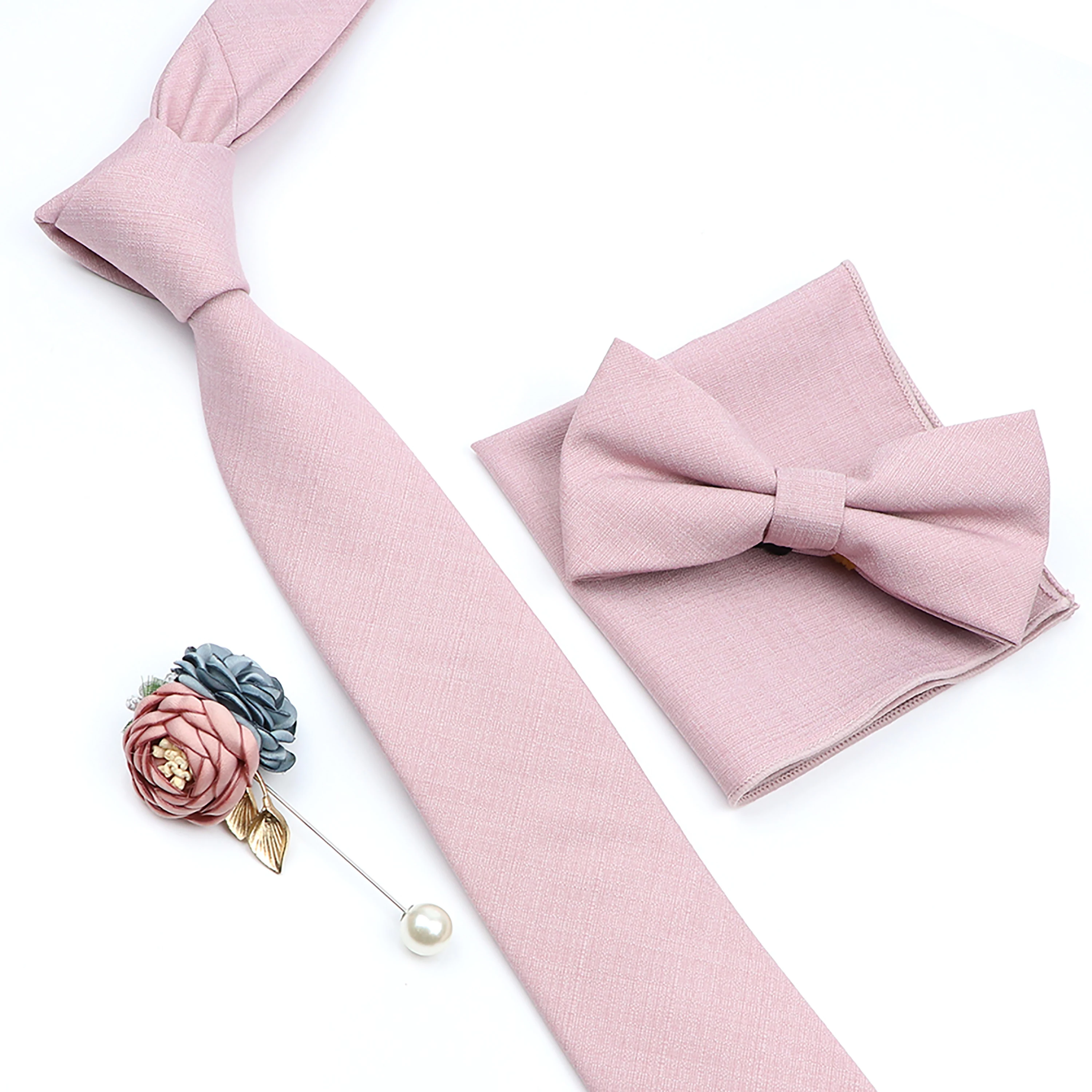 Đẹp Màu Phối Thổ Cẩm Bộ Nam Dệt Sợi Nơ Bowtie Hoa Lapel Pin Cưới Phù Hợp Với Áo Sơ Mi Skinny Cổ phối Phụ Kiện