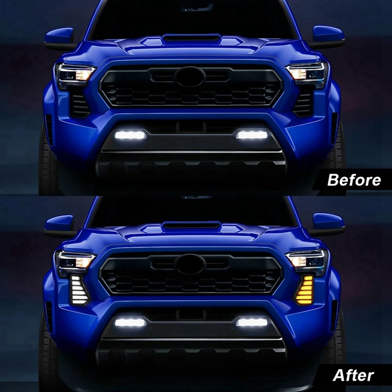 For Toyota Tacoma 2024 Grille Air Intake Cover DRL Daytime Running Lights Turn Signal Daylight