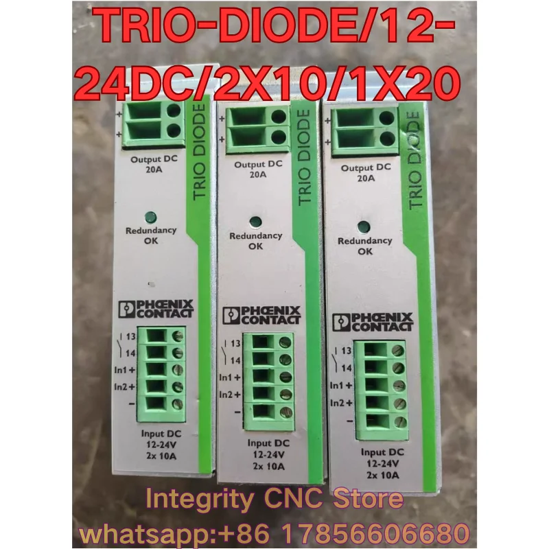 

Second-hand TRIO-DIODE/12-24DC/2X10/1X20 power module function test is normal