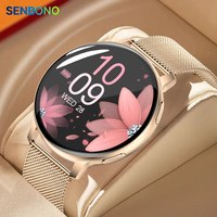 SENBONO 2023 Women Smart Watch Bluetooth Call Heart Rate Monitor Sport Waterproof Smartwatch Women Men for Android Huawei GIft