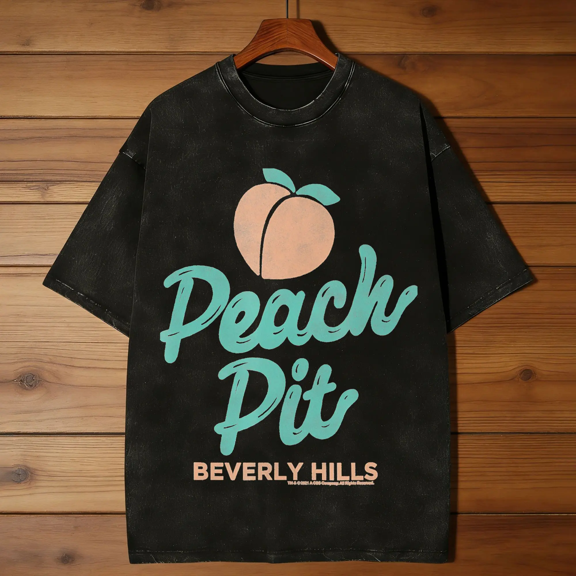 Beverly Hills 90210 Peach Pit Logo T Shirt Beach  Streetwear T Shirts Cotton Tshirt For Couple Short Sleeve Custom DIY Tops