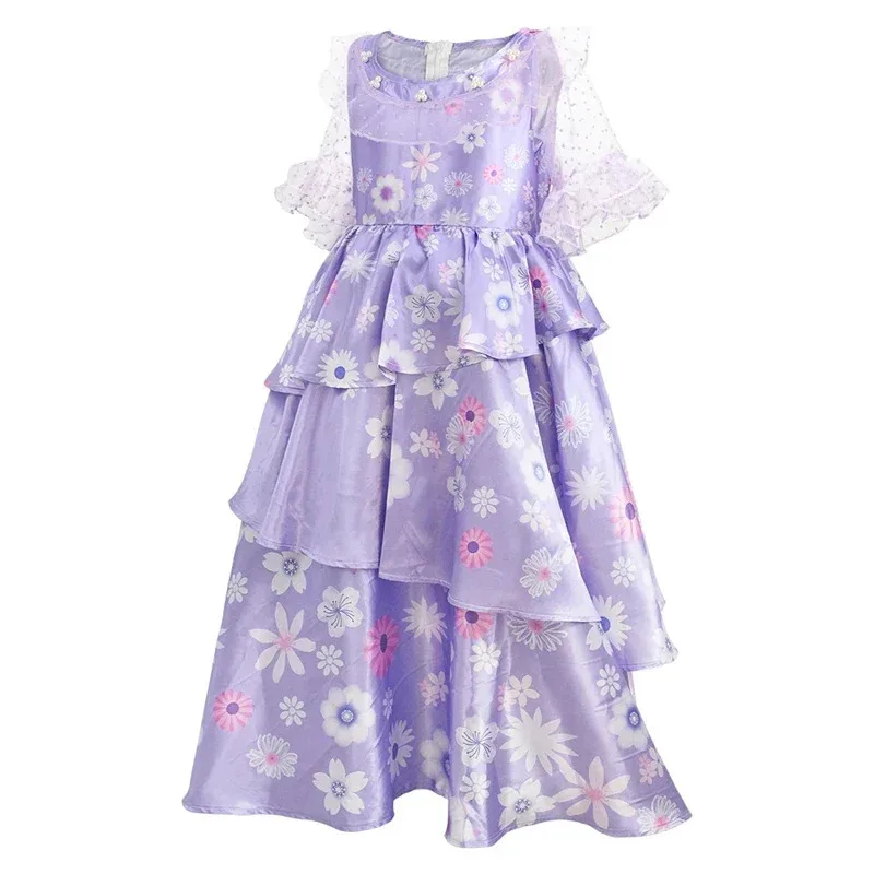Anime Movie Encanto Madrigal Cosplay Costume Isabella Dress Mirabel Charm Adult Fancy Princess Dress Carnival Party Supply Gift