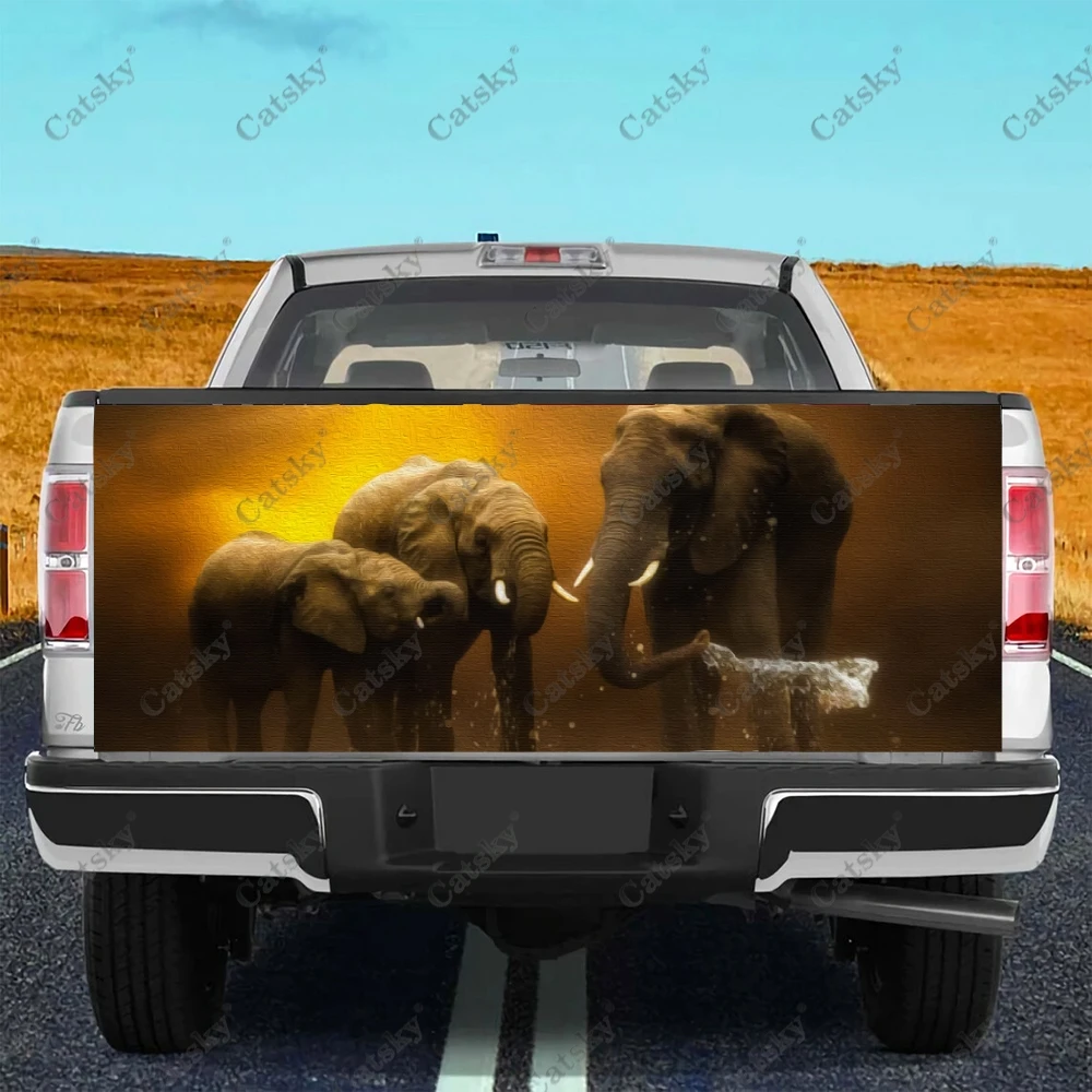 Indian Elephant Early Morning Car stickers truck rear tail modification painting suitable for truck pain packaging decals