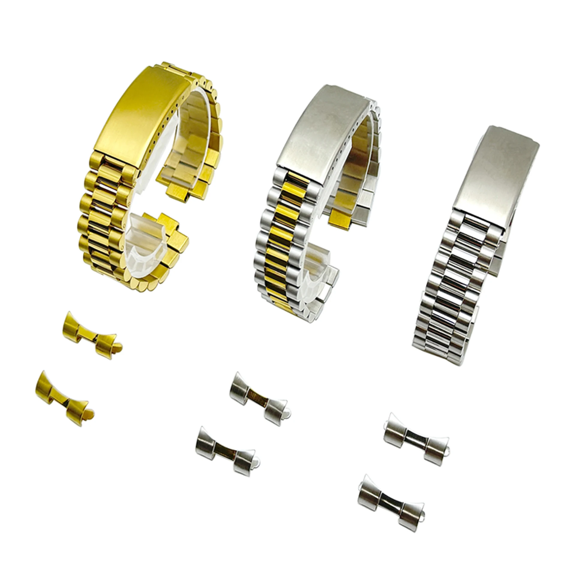 Curved End Watchband for Rolex Sub Daytona Citizen Seiko Strap Solid Stainless Steel Bracelet Men Women 18mm 19mm 20mm 21mm 22mm
