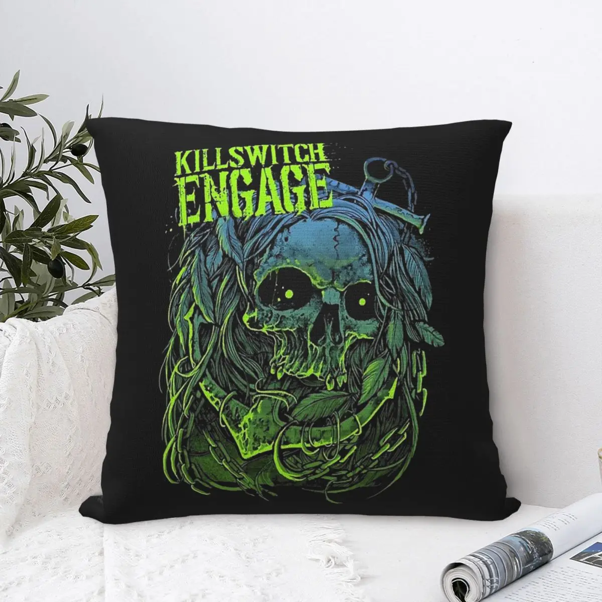 Killswitchs Engages Music Pillow Cases Metal Punk Cushion Cover Vintage Polyester Decor Pillowcase for Home 40x40cm