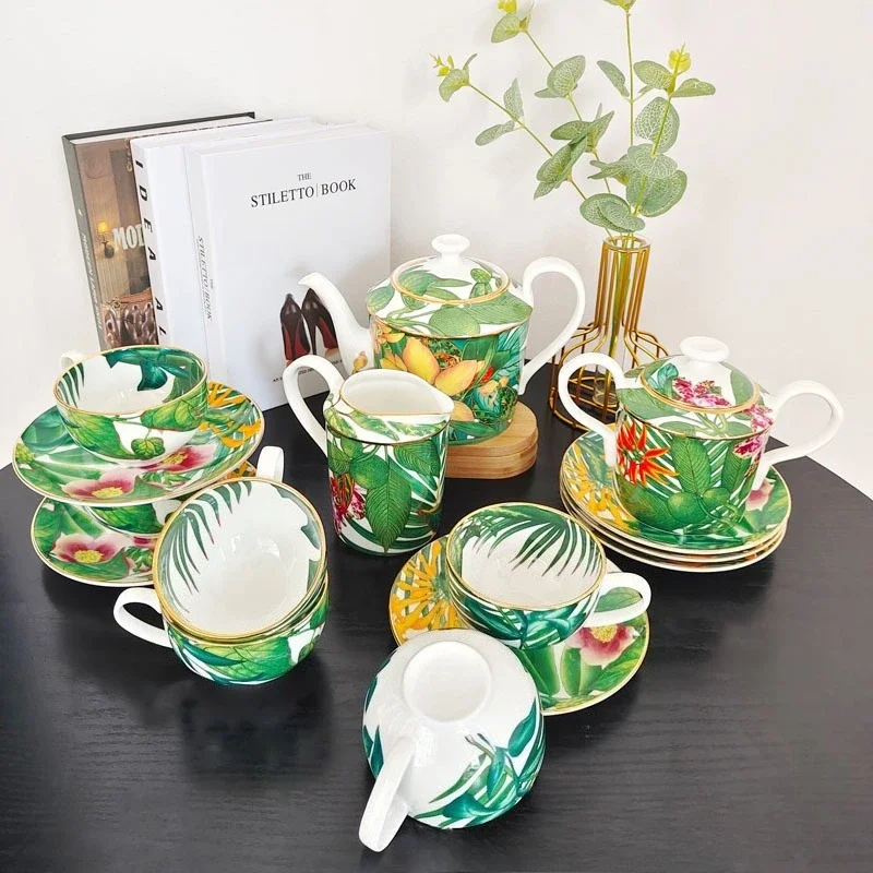 Afternoon Tea Coffee Set Home Living Room European Tea Cup Coffee Kettle Set American Personality Style