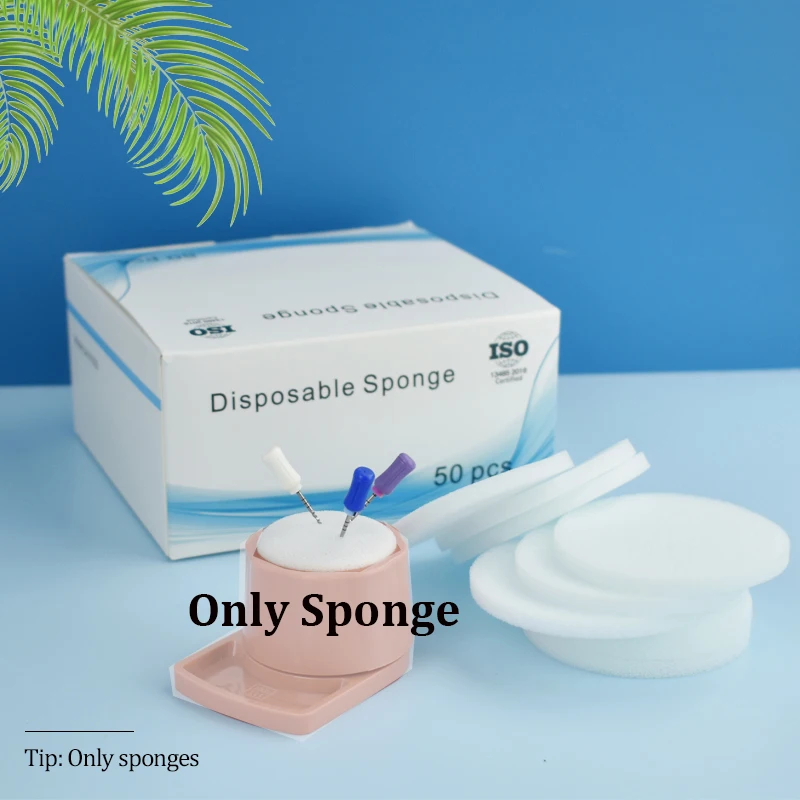 

50Pcs/box Disposable Clean Sponge Pad Soft Dental Endo Files Cleaning Foam Stand Replacement Foam Teeth Whitening Tools