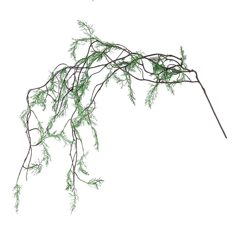 

Simulated Green Artificial Black Bone Vine Flexible Evergreen Fake Hanging Ivy Plants Built-in Wire DIY Climbing Rattan Branches